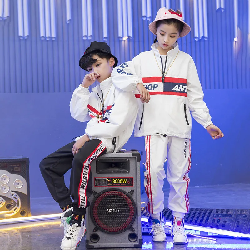 2018 Autumn Boys Girls Street Dance Clothes Suit Children's Fashion Printing Performance Tracksuit Kid Hip-Hop Sportswear Outfit (10)