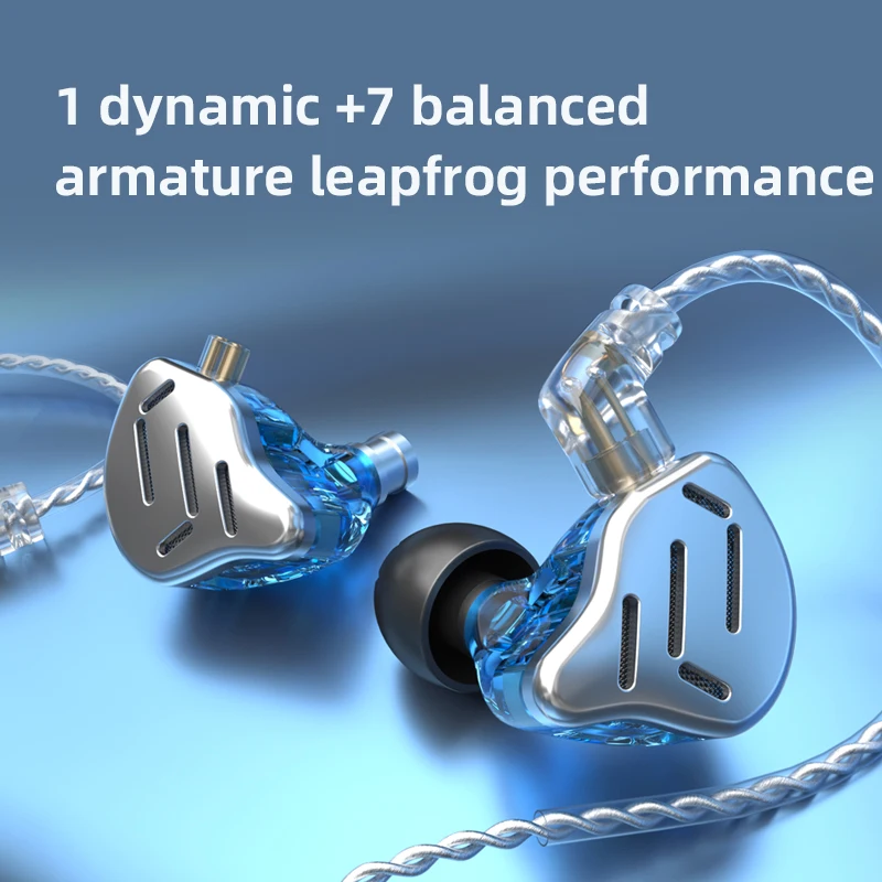 KZ ZAX 7BA+1DD 16 Unit Hybrid  Metal HIFI Headset