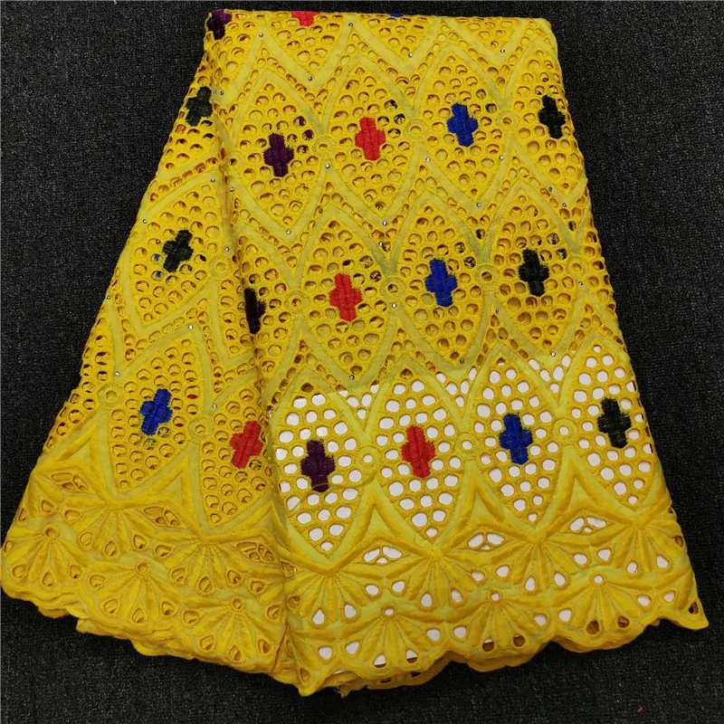 

5 Y Swiss lace fabric 2019 Dubai heavy beaded embroidery African lace fabrics 100% cotton Swiss voile lace in Switzerland HL0812