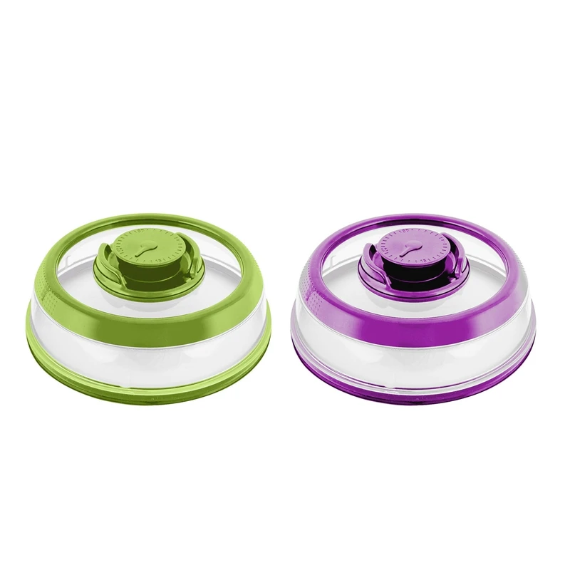 

2Pcs Vacuum Food Sealing Machine Mini Cover Kitchen Instant Vacuum Food Sealing Machine Fresh Vegetable Preservation - Green & P