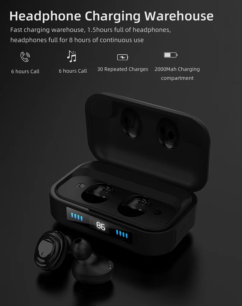 Bluetooth H01 светодиодный Bluetooth наушники 3D стерео гарнитура 5,0 Беспроводная спортивная водонепроницаемая bluetooth гарнитура с микрофоном