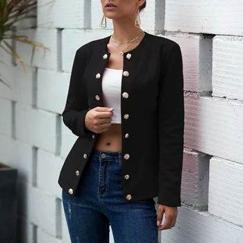 

Long Sleeved Solid Colour Double Breasted Suit Warm Coat For Autumn Winter