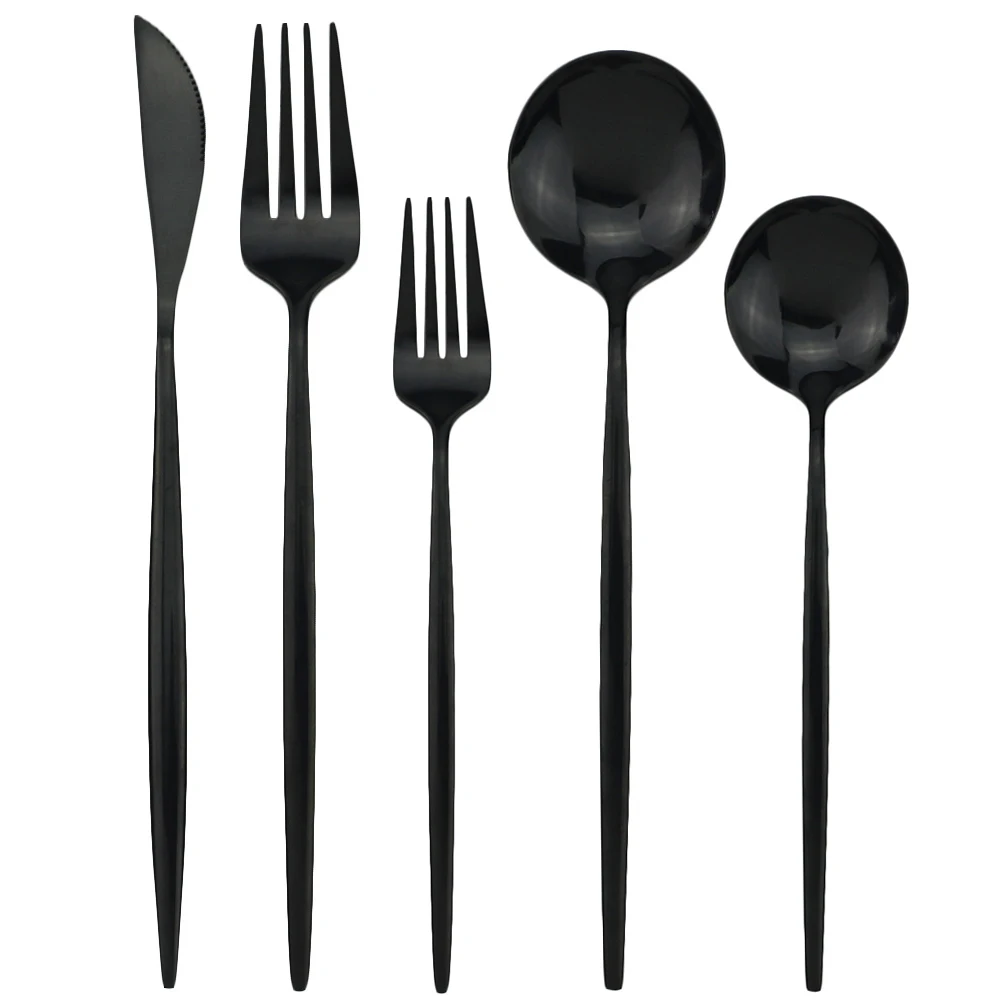 

6set 30pcs Kitchen Tableware Set Rose Dinnerware Set 304 Stainless Steel Cutlery Set Knife Dessert Fork Dessert Spoon Dinner Set