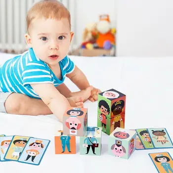

Cartoon 3D Figure Pattern Wooden Puzzle Cubes Blocks Puzzles Assembly Models Children Early Learning Toy Birthday Kids Gift