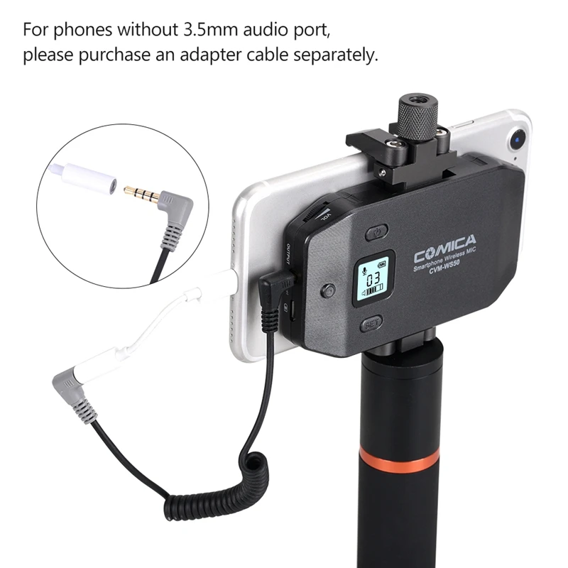 Comica Cvm-Ws50(A) 6-ти канальный Uhf Беспроводной смартфон петличный микрофон Системы 197Ft ассортимент продукции, в который входит Автомобильный держатель телефона+ держатель для телефона+ пульт дистанционного управления Co