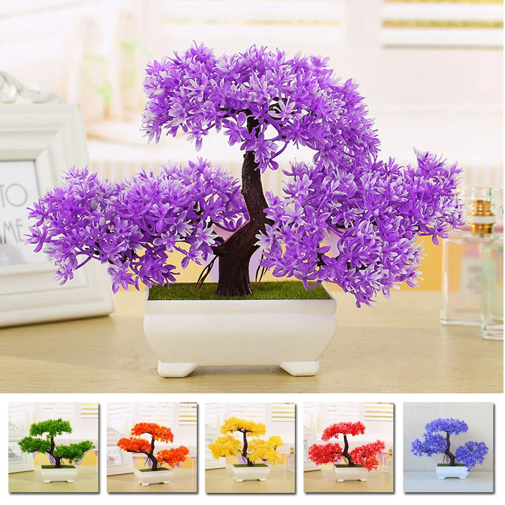 1* Artificial Potted Plant Artificial Plastic Guest-Greeting Pine With Pot Home