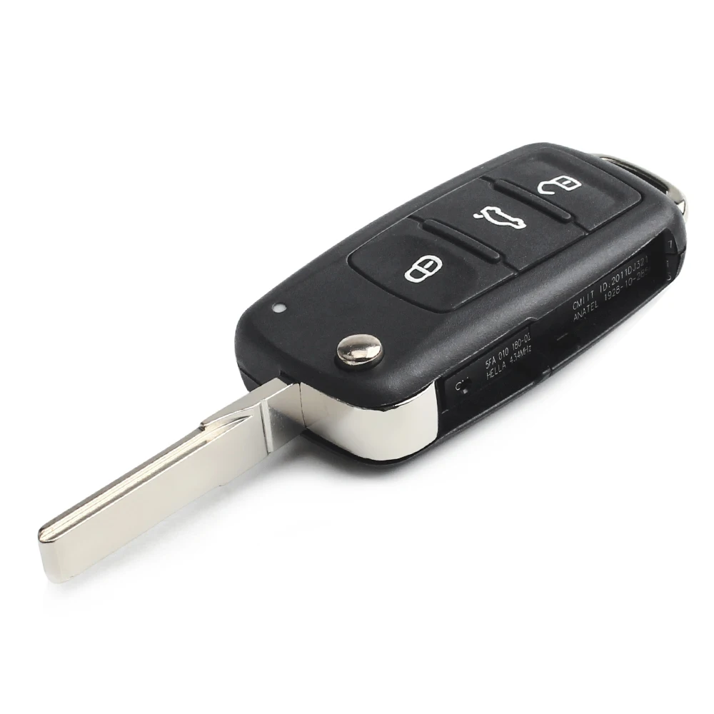 KEYYOU 20PCS 3 BUTTONS FOLDING CAR KEY SWITCHBLADE KEY FLIP KEY SHELL FOR VW POLO PASSAT B5 TIGUAN GOLF VOLKSWAGEN SEAT SKODA