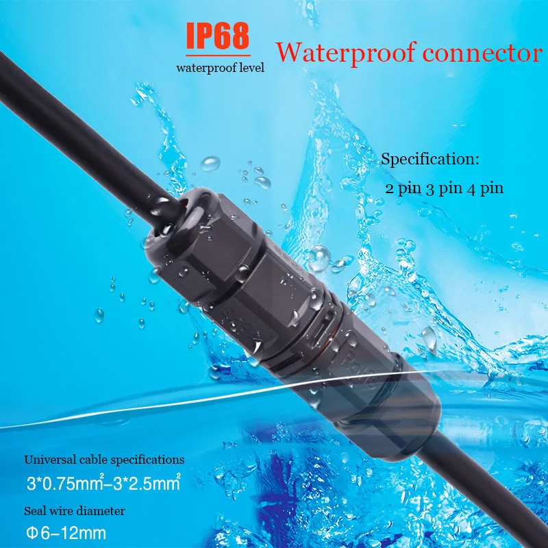 IP68 waterproof connector assembly type wire and cable quick connector 2/3/4/PIN outdoor LED lighting sealed wire connector terminals,wire connector,electrical connectors,electrical connector,connector with cable,led strip connectors,led connectors,cable connector,pcb connector