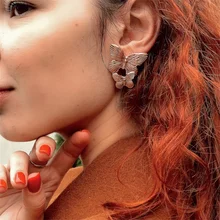 VKME, модные женские серьги,, серьги, Бабочка, многослойные крылья, креативные металлические серьги, богемные серьги, ювелирные изделия, подарки