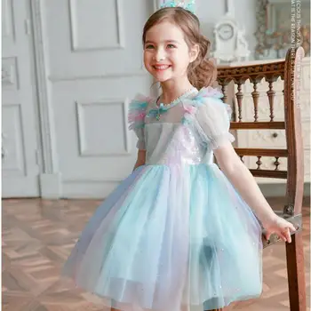 

Girl Dresses Summer Lace Lovely Baby Kid Clothes Princess Elsa Dress Costume Party Children Clothing Wedding Dress For Kids Girl
