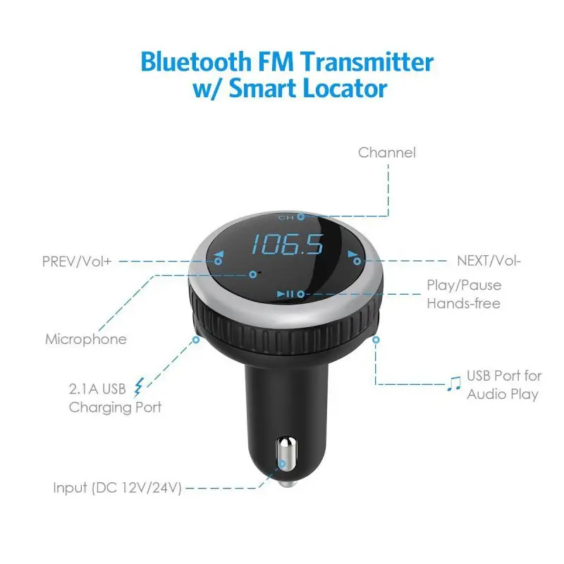 Автомобильный локатор Handsfree Bellen Met Dual USB зарядное устройство радио адаптер Mp3 плеер беспроводной в авто Bluetooth Fm-zender Met Smart