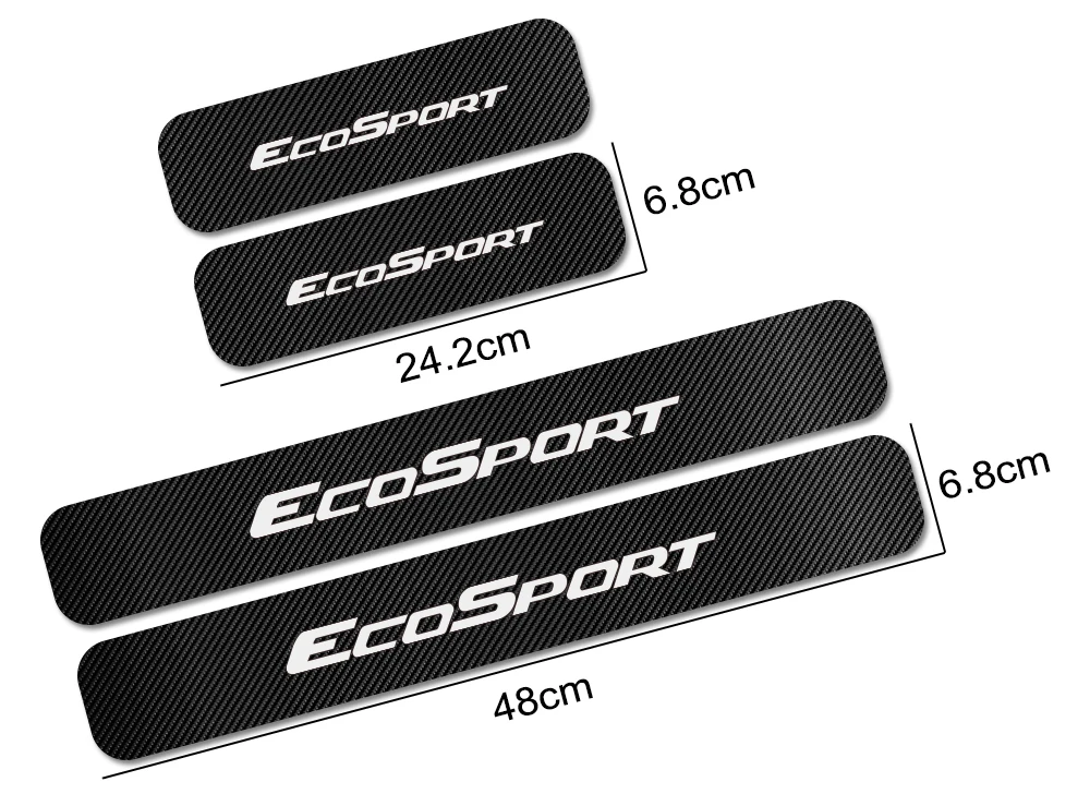 4 шт. наклейки на пороги автомобиля для Ford Ecosport Авто углеродное волокно Защита от царапин наклейка Накладка для автомобиля аксессуары для тюнинга