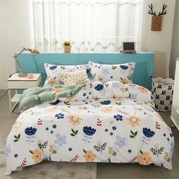 

100% Pure Cotton Cartoon Bedding Set Include Duvet Cover &Sheets&Pillowcases Cover Comfortable Kids Home Bed Set Dropshipping