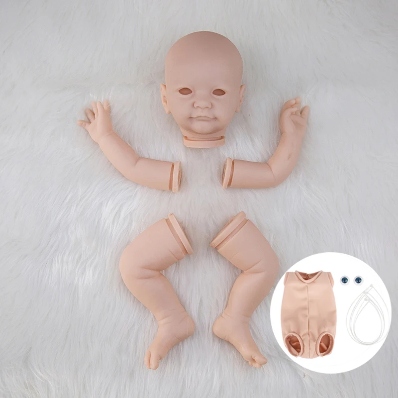 Unpainted 10'' Reborn doll Kit Full Limb Girl BABY OPEN EYES DIY Doll Kits 