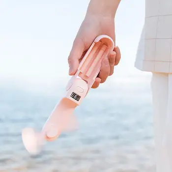 

SOLEDI 1200MAH Mini Hand-Held Fan Power Bank Travel Low Noise Creative Folding Fan Photo Props Camping Two Speeds Portable