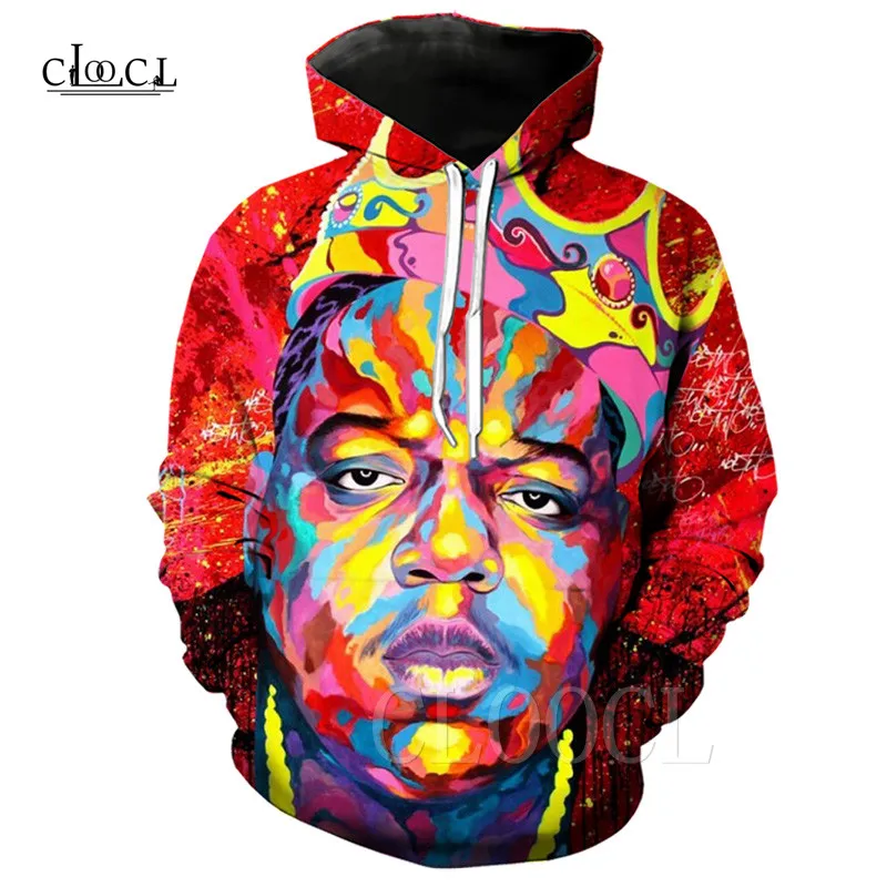 3D Толстовка с капюшоном известная B.I.G. Biggie Smalls Tupac Модные мужские свитшоты Парные