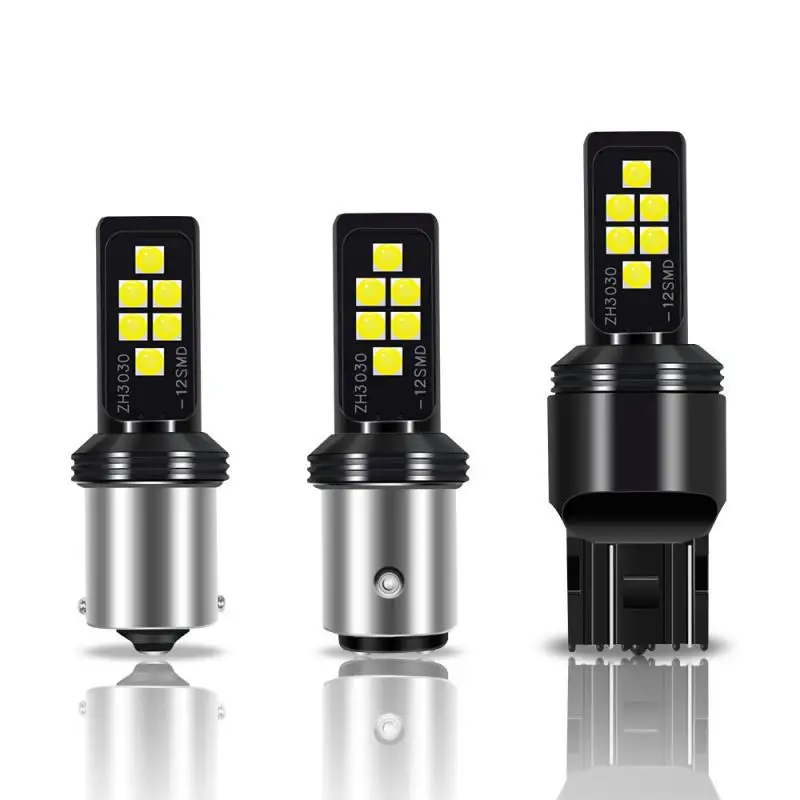

1pcs Automobile LED Light T20 1156 1157 7443 Bulbs 12SMD Turn Signal Fog Lamps 12V Auto Brake Bulbs Car Maintaince Accessories