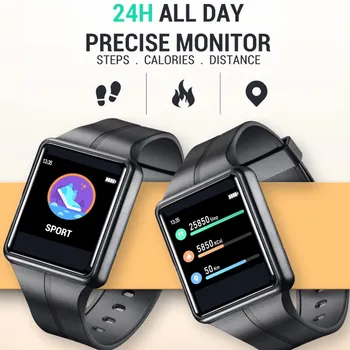 

Square Screen Smart Temperature Watch Heart Rate Blood Pressure Smart Band Thermometer Health Monitoring Smart Bracelet Watch