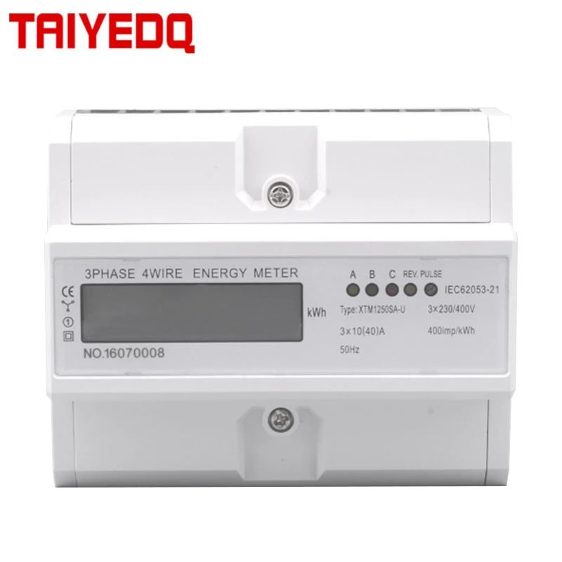 3 Phase 4 Wire Electric Digital Kwh Energy Meter Lcd 3 X 20 80a 3 10 40a Three Four Wire Din Rail Kwh Meter 230v 400v Energy Meters Aliexpress