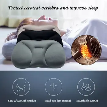 

3D Neck Micro Airball Pillow Deep Sleep Addiction Head Rest Air Cushion Pressure Relief Pillows Gift Washable PillowCase Covers