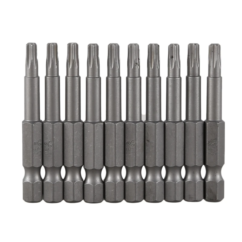 6.3mm Hexagon Shank 4mm T20 Magnetic Tip Torx Screwdriver Bits 10 Pcs best hand planer