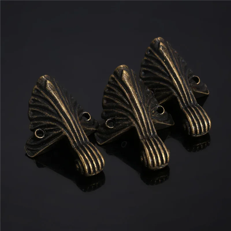 4PCS Antique Brass Wooden Box Foot Care Jewelry Feet Leg Decorative Corner Protector Metal for Boxes Furniture | Обустройство дома