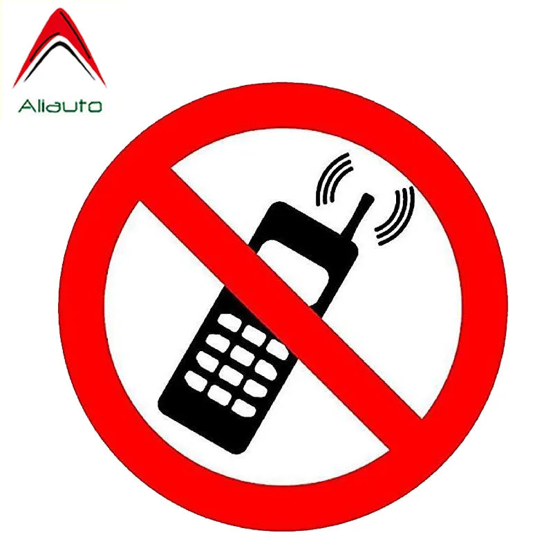 Aliauto забавная Автомобильная наклейка Предупреждение нет мобильных телефонов