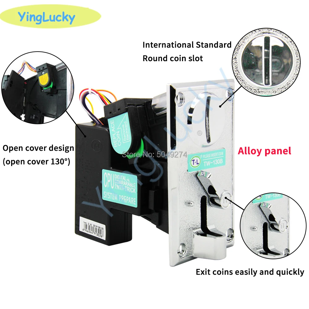 1 個 TW-130B コインアクセプタ高度なフロントエントリシングルセレクター自動販売機アーケードコイン - AliExpress