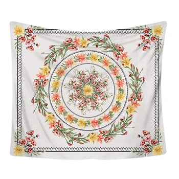 

Floral Tapestry Wall Hanging Bohemian Style, Bedroom Home Background Wall Decoration Blanket