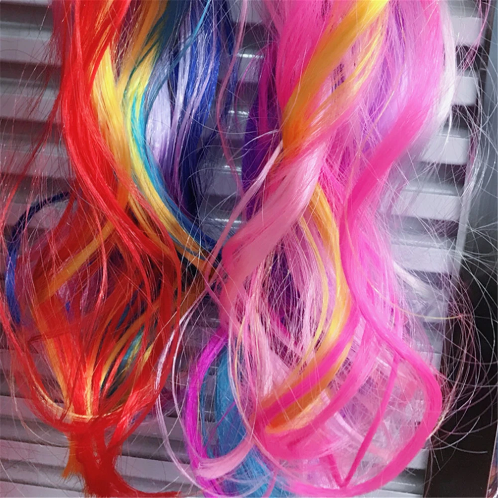 Lovely Gradient Colorful Unicorn Wigs Hair Clips Hairpins for Girls Princess Hair Ornament Headband Barrettes Hair 4