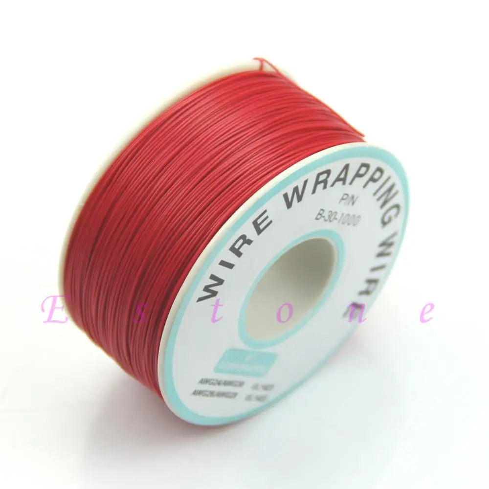 Красный 1 шт. 0,25 мм провод-оберточная проволока 30AWG кабель 305 м - Цвет: Красный
