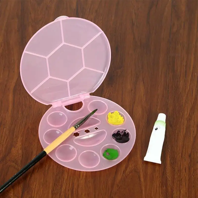 

Watercolor Tools Palette Washable Multifunction Art Tray Drawing Circle Kids Multi Grid Painting Flip Design Professional