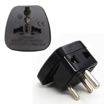 

10pcs/lot UK US EU AU to Small South Africa India Plug Adapter Universal Converter Travel Power Plug 3 pins round AC adaptor