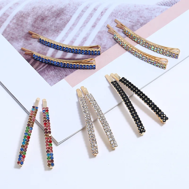 1/12 pcs Rhinestones Hair Clip Women Hair Accessories Crystal Clips Girls Barrette pins Jewelry