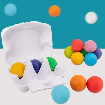 

Wooden Color Frosted Ball Macaron Color 6 Balls Kids Creative Rainbow Building Blocks Montessori Educational Toy Kids Gifts