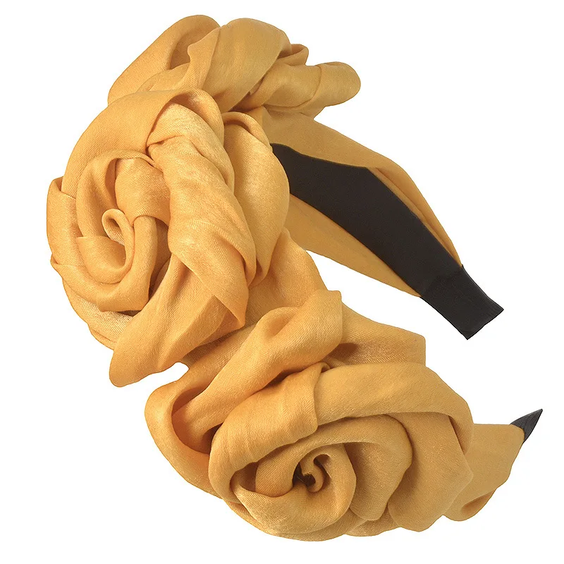 

Vintage Bohemian Soft Silk Satin Rose Flower Headband Hairband Hair Accessories