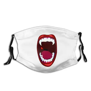 

Vampire Fangs Horror Teeth Lips Reusable Face Mask with Filter Anti Bacterial Dustproof Protection Cover Respirator Mouth Muffle