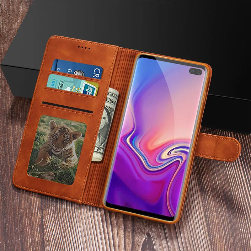 Винтажный кожаный чехол для samsung Galaxy S10 S9 S8 Plus S10E Note 10 A70 A50 A40 чехол-бумажник для iPhone 11 Pro Max XS XR X 8 7 6