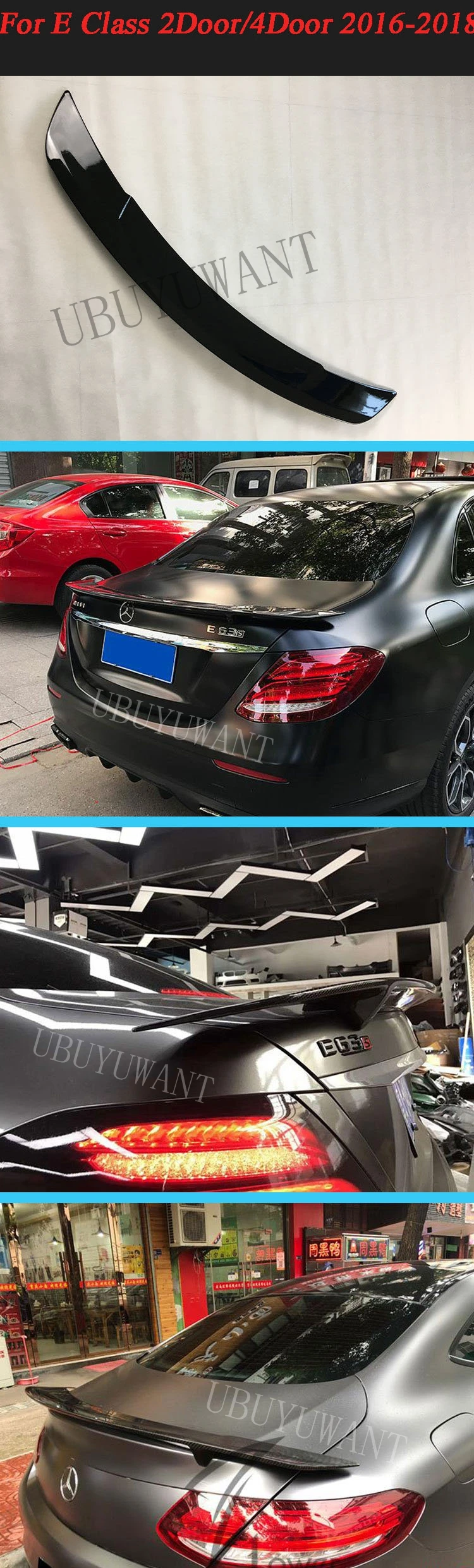 Для Mercedes Benz W205 W213 c-класс E Класс 4 двери/2 двери ABS краска черный внешний задний спойлер задний багажник загрузки крыло украшение