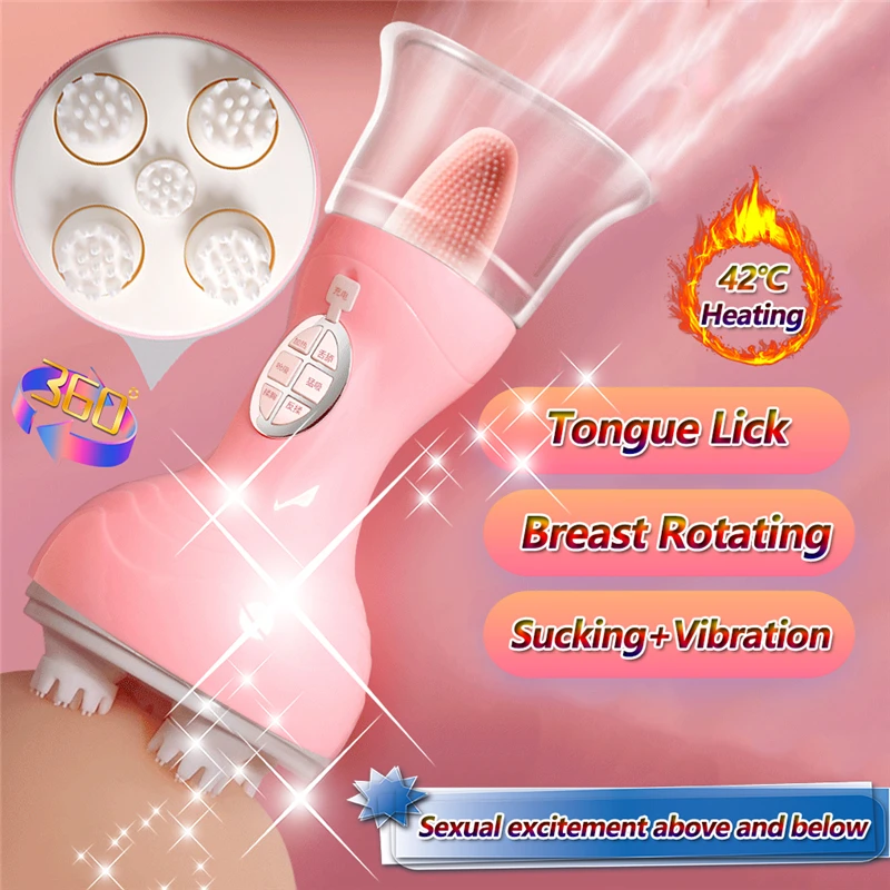 

Heating Tongue Licking Vibrator Rotating Nipple Sucker Clitoris Stimulation Breast Enlargement Pump Sex Toys For Women Couples