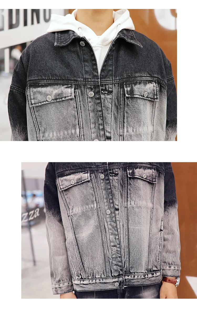 Джинсовый костюм мужской корейский стиль Slim Fit тренд комплект из двух предметов зимняя куртка молодежная одежда красивый комплект пальто