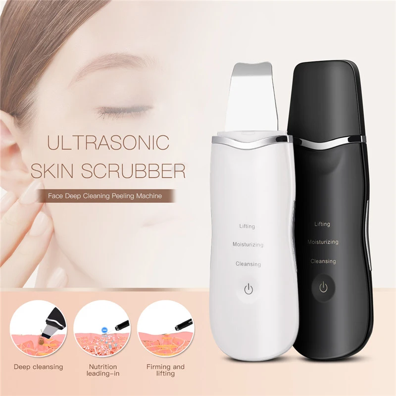

Ultrasonic Face Cleaning Machine Skin Scrubber Facial Cleaner Peeling Remove Blackhead Pore Cleaner Rechargeable Skin Care Tools