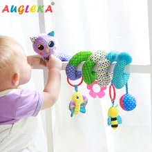 Jouets en peluche pour bébé, hochet en spirale suspendu, jouet doux en peluche, pendentif de landau, dessin animé couleur Animal, cloche de lit pour enfants