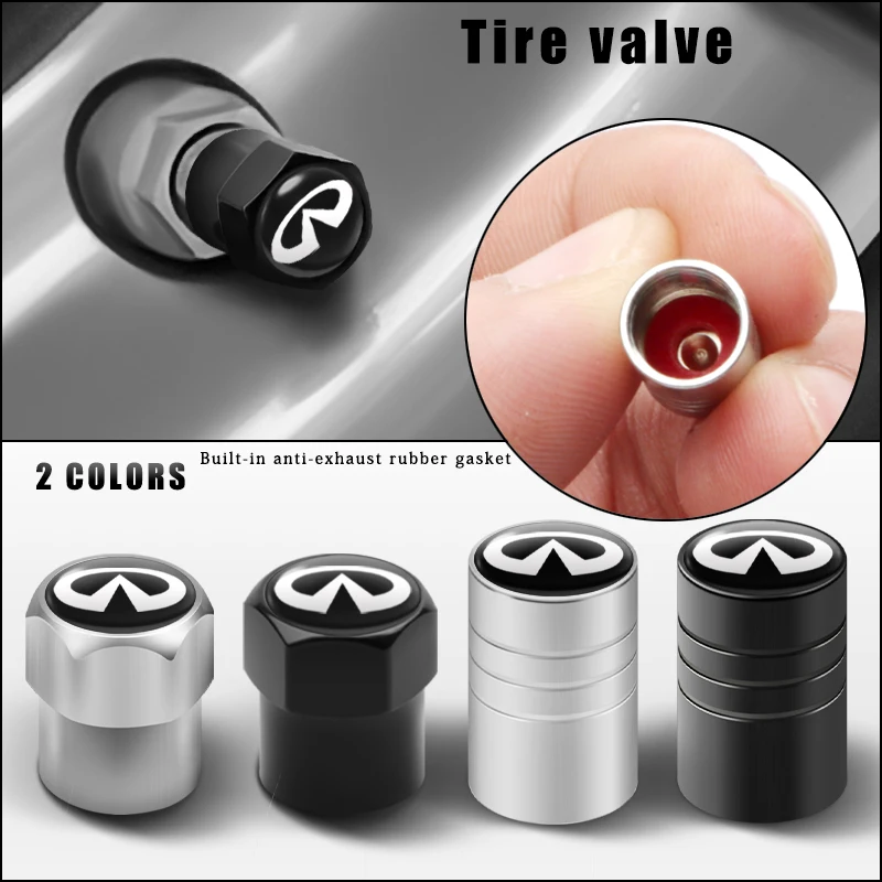 4PCS Car Tire Air Leak-proof Valve Cap Cover accessories For Infiniti Q50 Q50L Q30 Q70 G25 QX60 QX70 QX80 FX35 FX37 JX35 EX25 | Автомобили