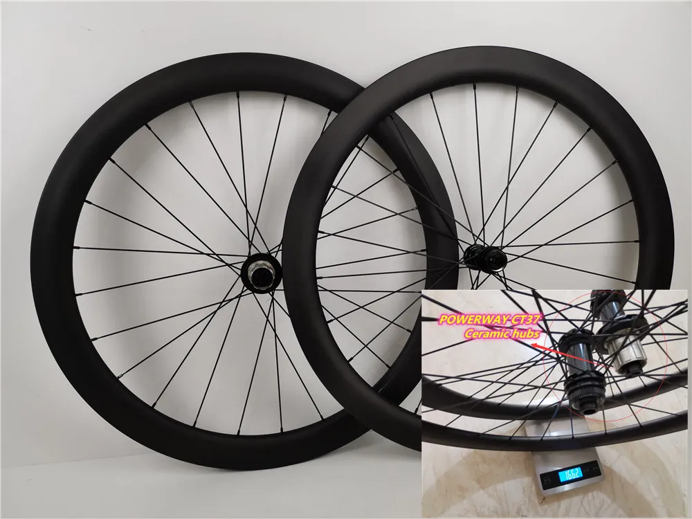 Высококачественные Углеродные колеса для дискового велосипеда 700C дорожный клинкер u-образный 25 мм с Powerway CT37 керамические втулки колесная пара велосипеда