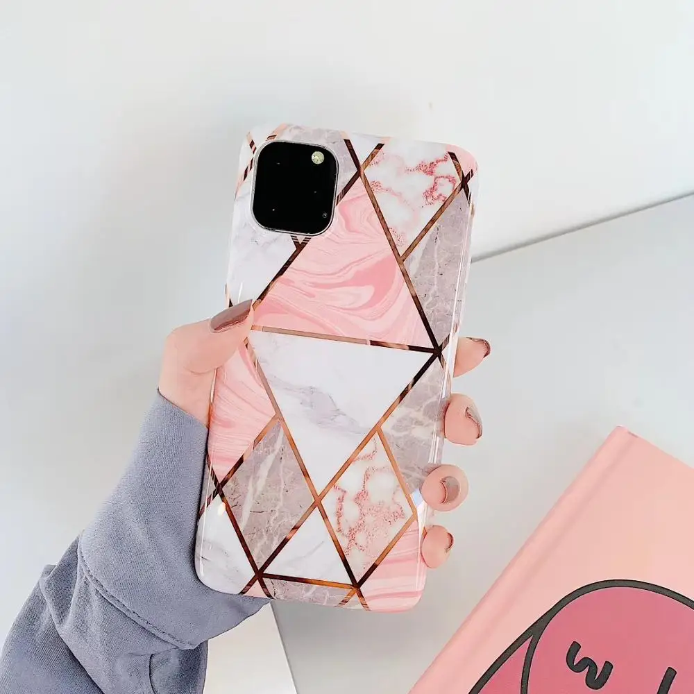 3CPizai чехол для телефона для iphone 11 Pro для apple 11 для iphone 11 pro max для iphone X XR XS макс 7 8 Plus чехол Мрамор - Цвет: Розовый