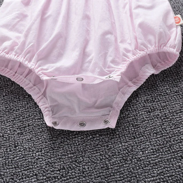 Korean Style Newborn Baby Girls Jumpsuit Infant Baby Girls Bodysuits Summer Baby Girls Cotton Clothes 4