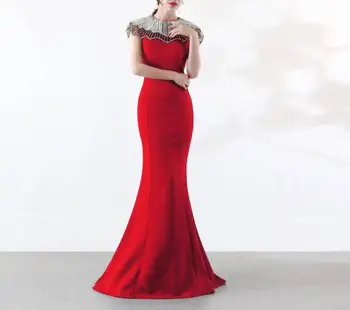 

6 Color Celebrity Evening Party Dress High Quality Beading Night CLub Bodycon Women Long Dresses