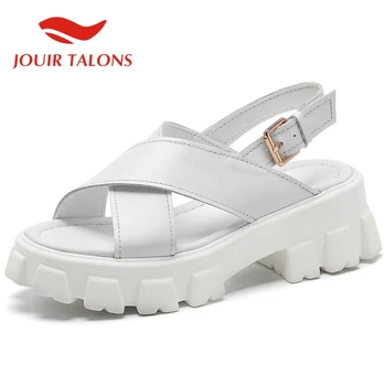 

2020 New Arrivals Fashion Comfy Heels Platform Genuine Letaher Leisure Casual Sandals Women Shoes