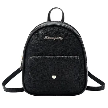 

Casual Leather Design Backpack Female Small Transparent Backpack Schoolbag For Teenagers Girls Bags For Women